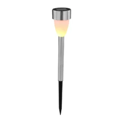Lámpara LED solar con pica 33576-3, acero inoxidable, juego de 3