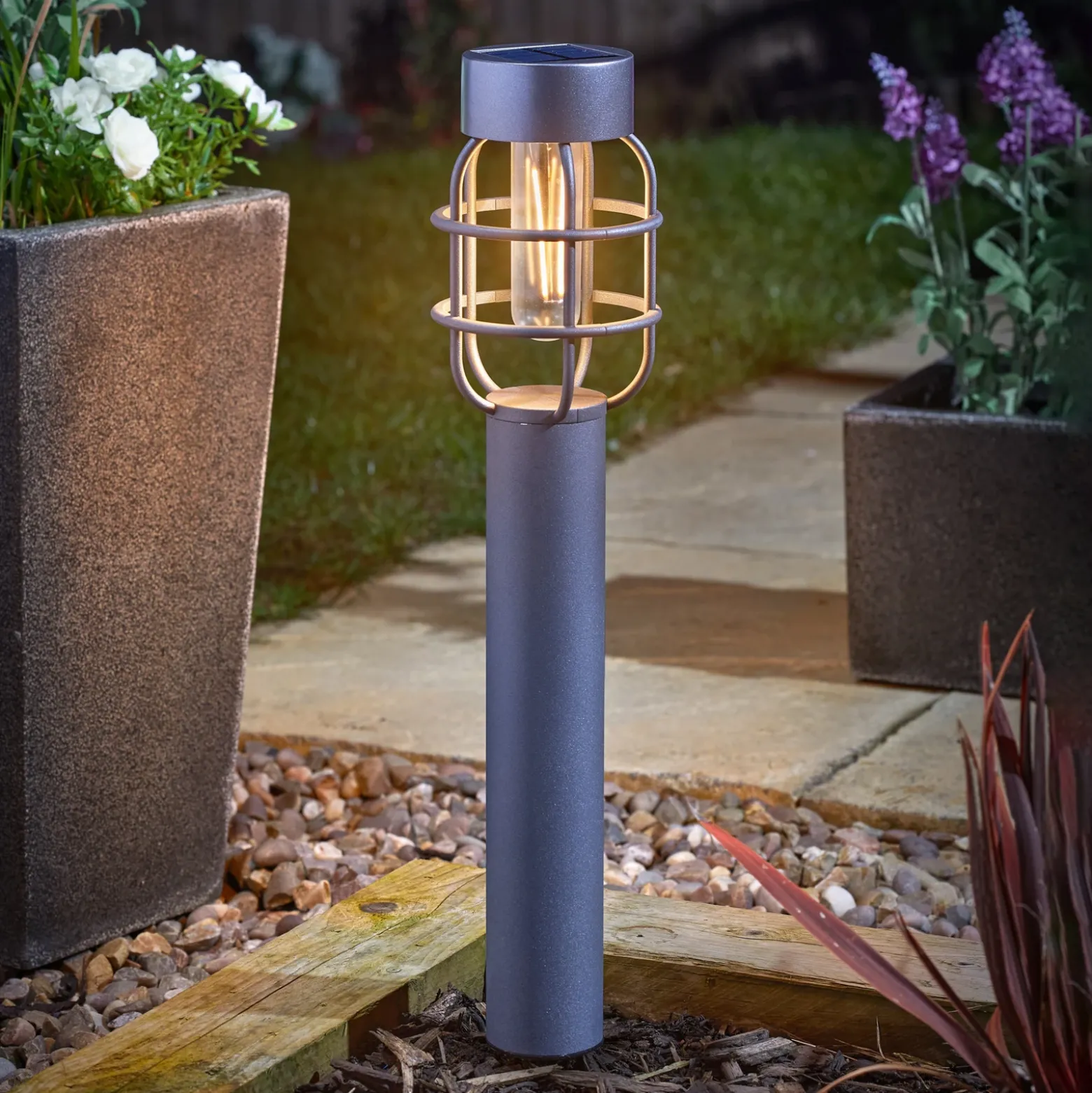 Lámpara LED solar con pica Anglia, juego de 2, antracita, IP44