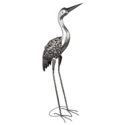 Lámpara LED solar decorativa 33216, grulla gris