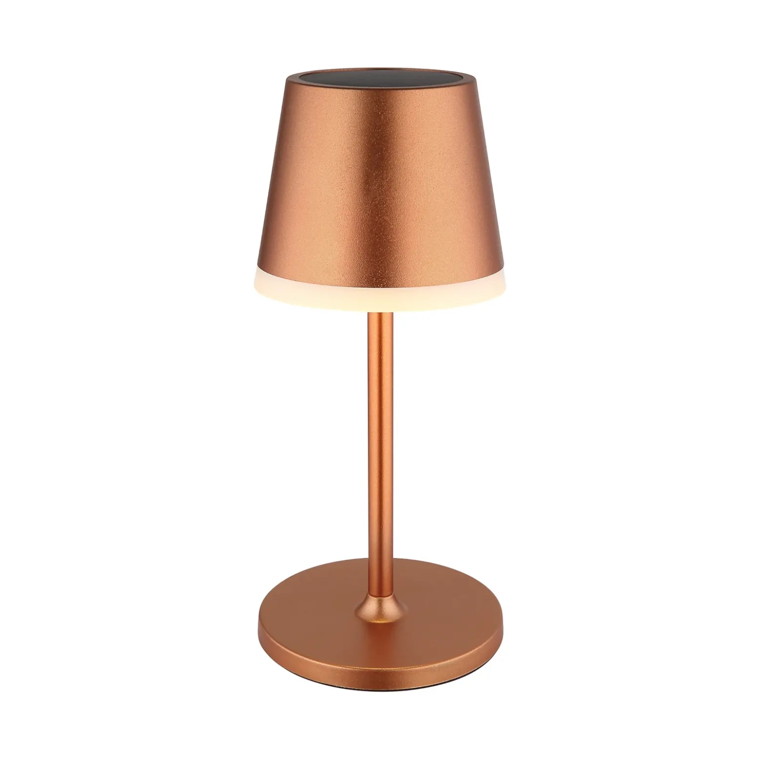 Lámpara LED solar de metal color cobre, altura 41 cm, IP44