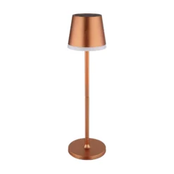 Lámpara LED solar de metal color cobre, altura 41 cm, IP44