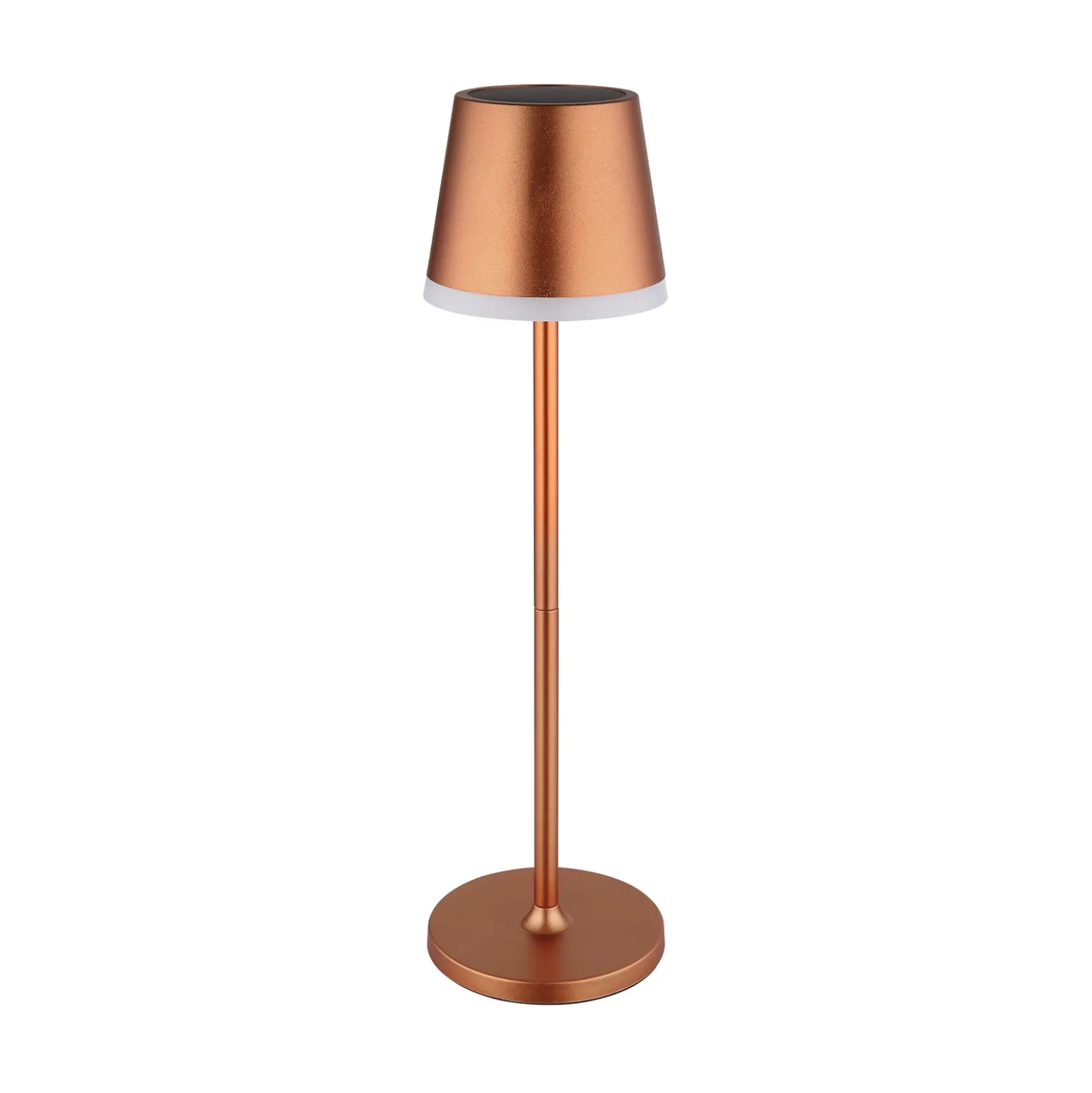Lámpara LED solar de metal color cobre, altura 41 cm, IP44