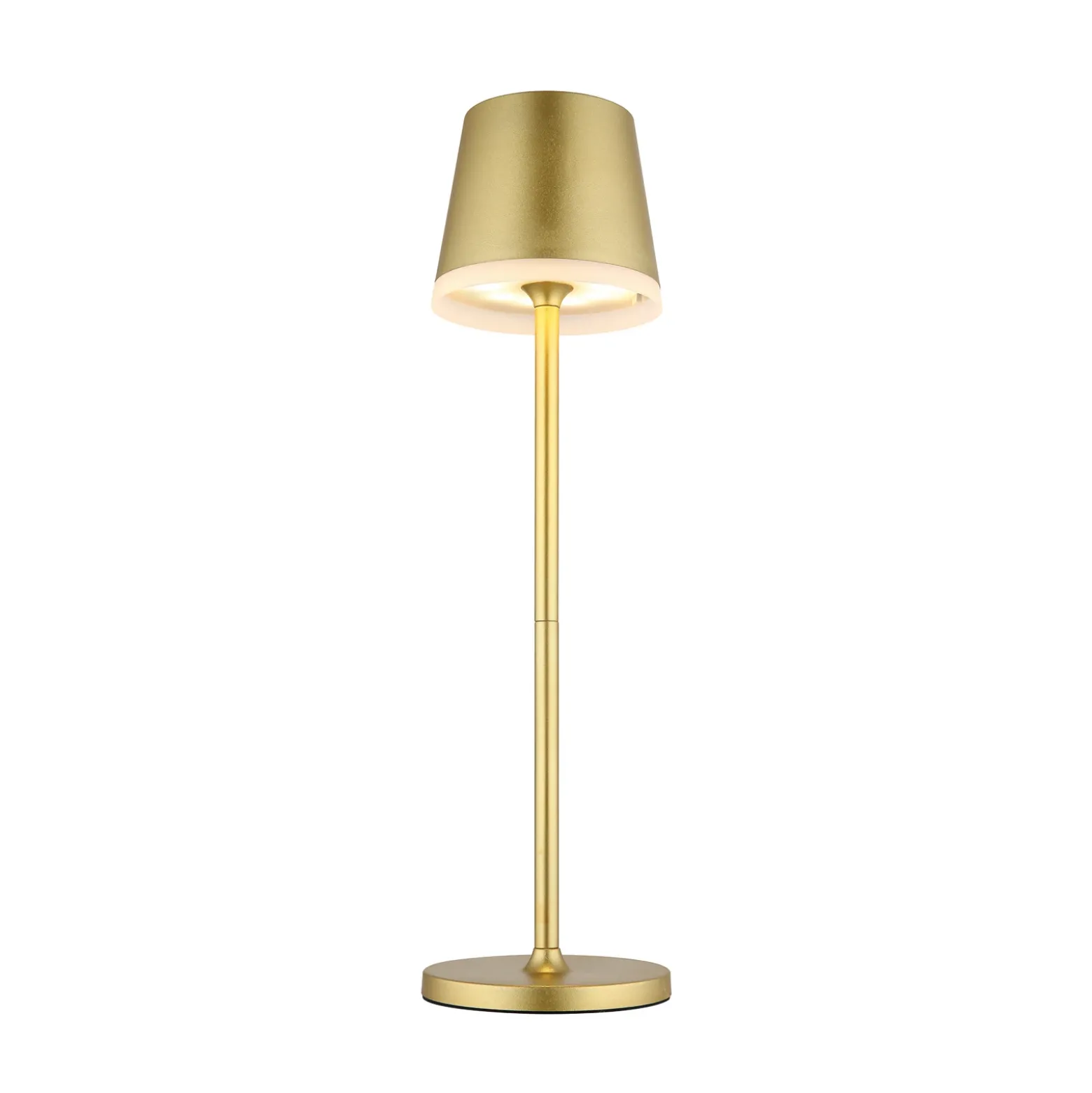 Lámpara LED solar de metal dorado, altura 41 cm, IP44
