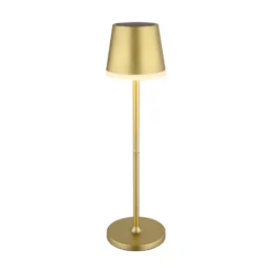 Lámpara LED solar de metal dorado, altura 41 cm, IP44
