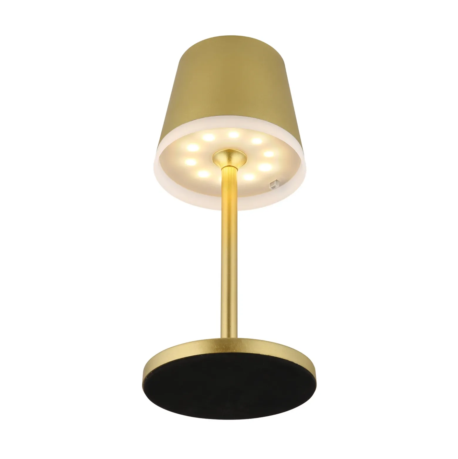 Lámpara LED solar de metal dorado, altura 41 cm, IP44