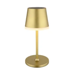 Lámpara LED solar de metal dorado, altura 41 cm, IP44