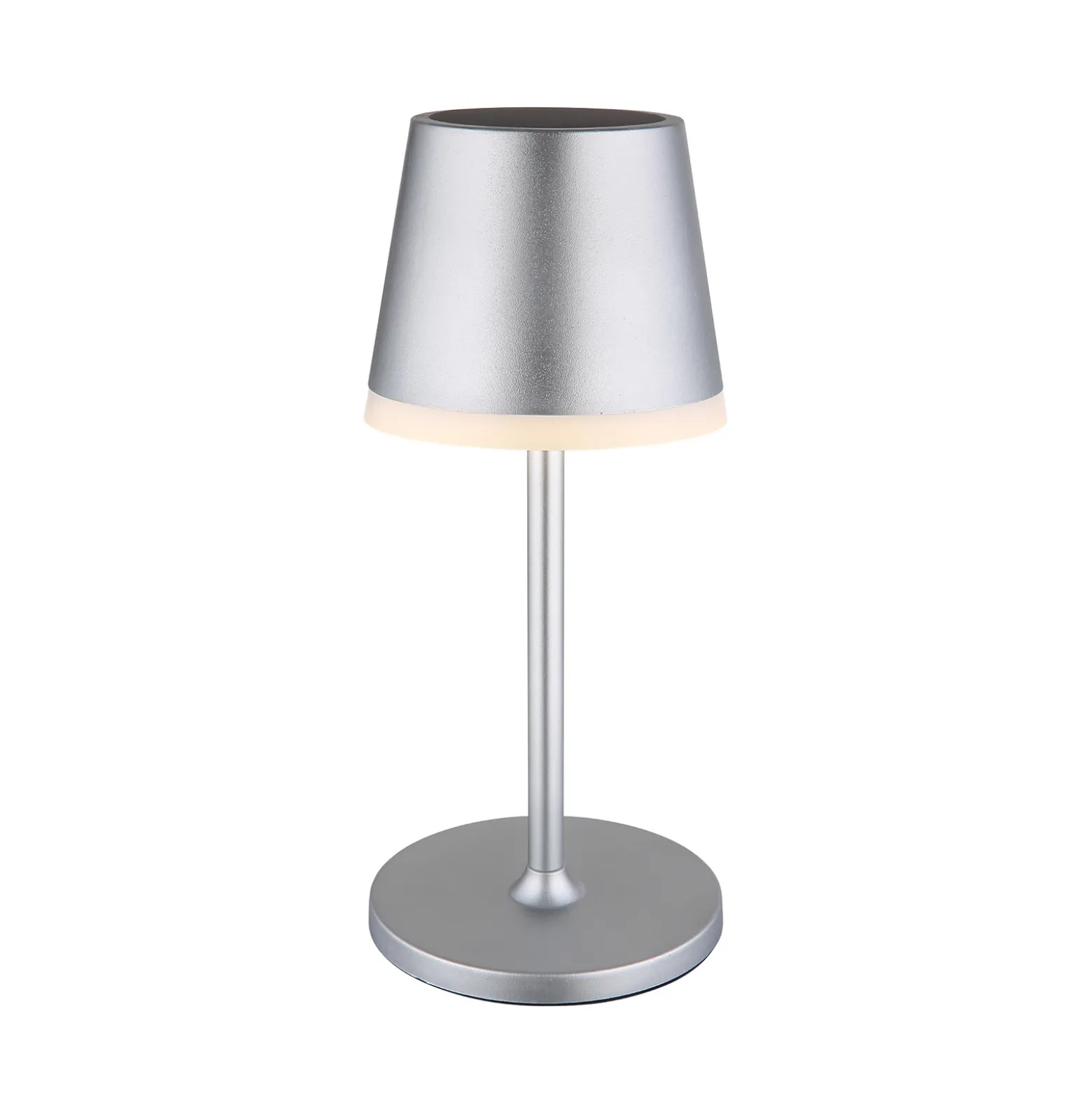 Lámpara LED solar de metal plateado, altura 41 cm, IP44