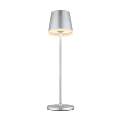 Lámpara LED solar de metal plateado, altura 41 cm, IP44