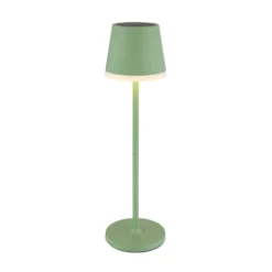 Lámpara LED solar de metal, verde claro, altura 41 cm, IP44