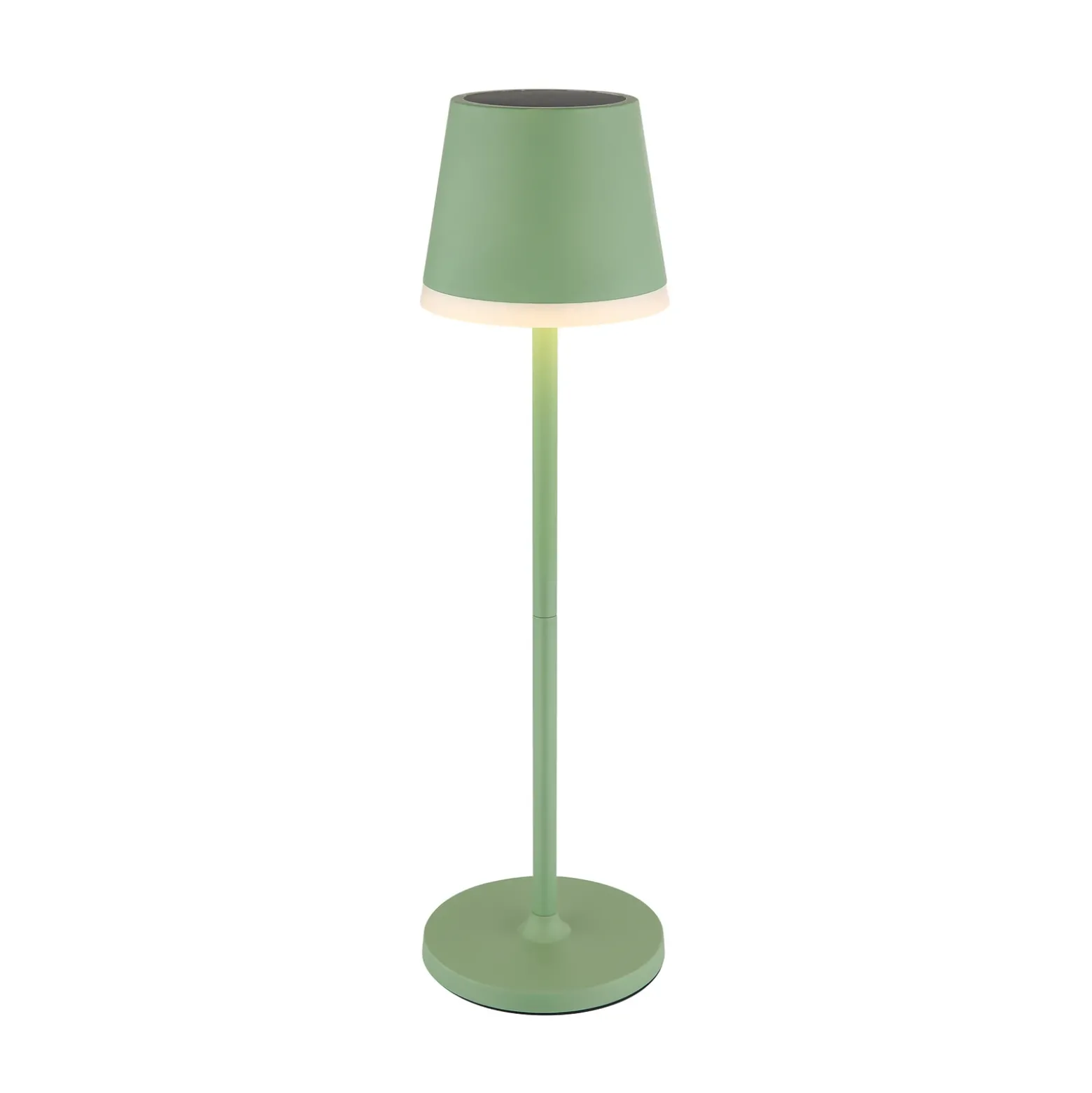 Lámpara LED solar de metal, verde claro, altura 41 cm, IP44