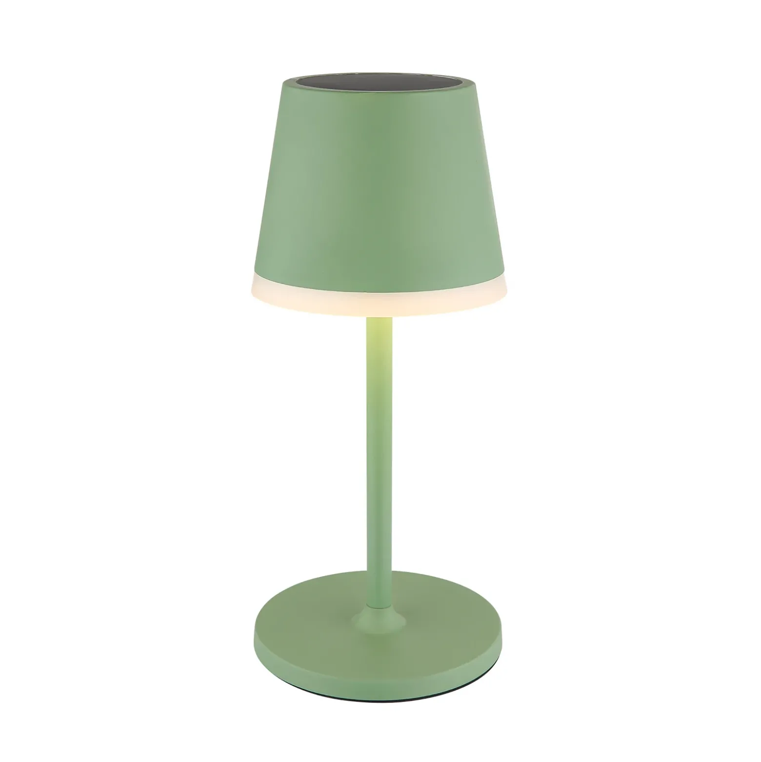 Lámpara LED solar de metal, verde claro, altura 41 cm, IP44