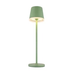 Lámpara LED solar de metal, verde claro, altura 41 cm, IP44