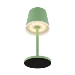 Lámpara LED solar de metal, verde claro, altura 41 cm, IP44