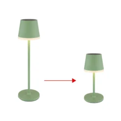 Lámpara LED solar de metal, verde claro, altura 41 cm, IP44