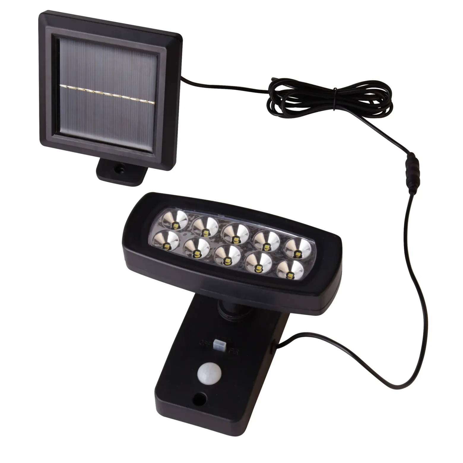 Lámpara LED solar de pared 67423BK-PIR, detector de movimiento