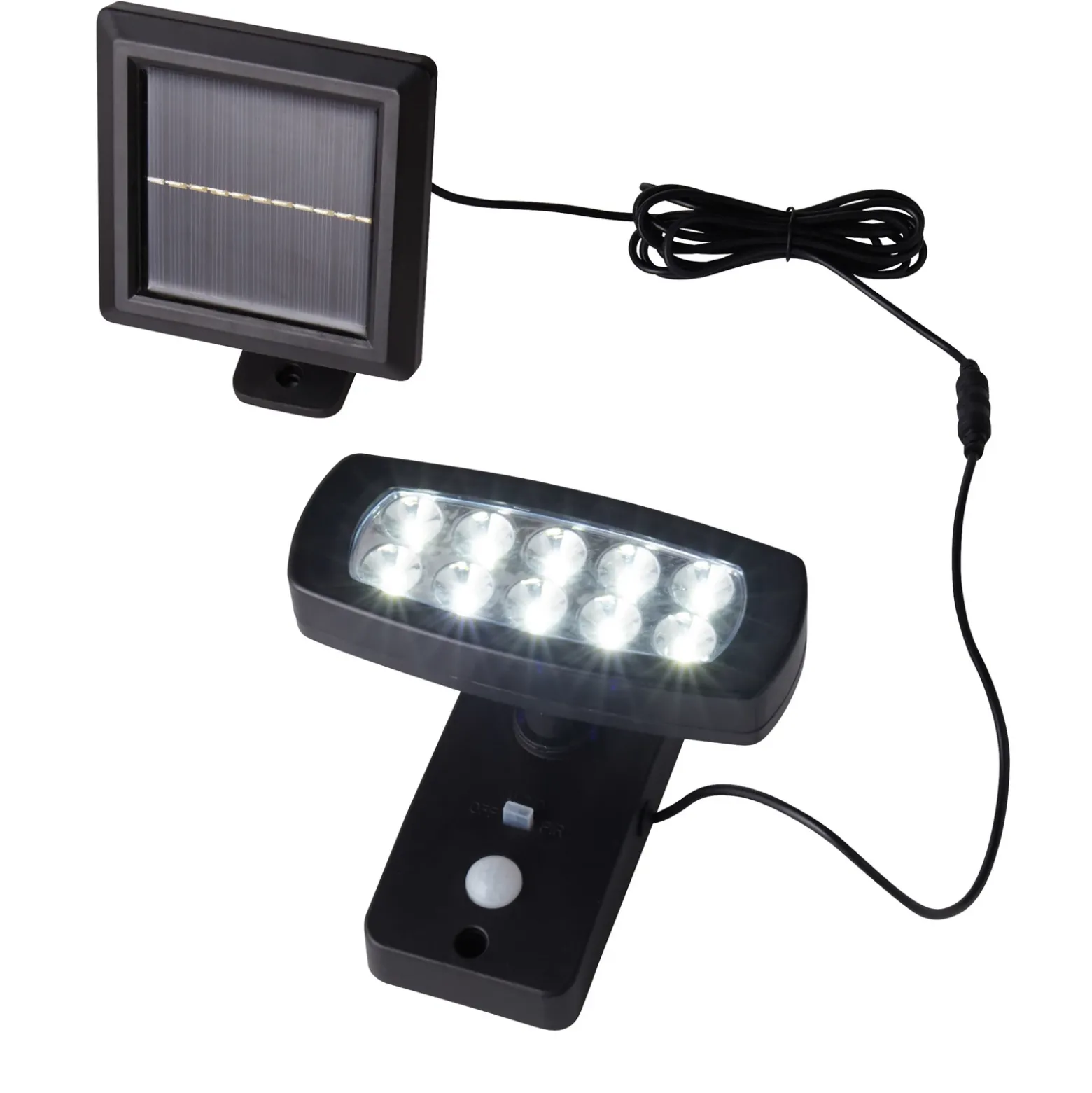 Lámpara LED solar de pared 67423BK-PIR, detector de movimiento