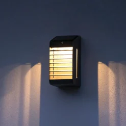 Lámpara LED solar de pared Corner con sensor, gris