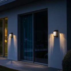Lámpara LED solar de pared Corner con sensor, gris