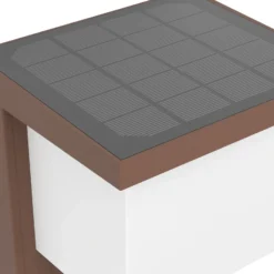 Lámpara LED solar de pared Frigento en color óxido, altura 15 cm, con sensor