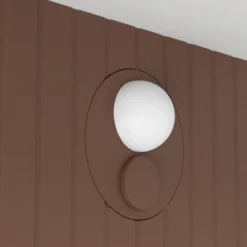 Lámpara LED solar de pared Frigento en color óxido, altura 15 cm, con sensor