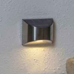 Lámpara LED solar de pared Wally, plateada, juego de 2 unidades