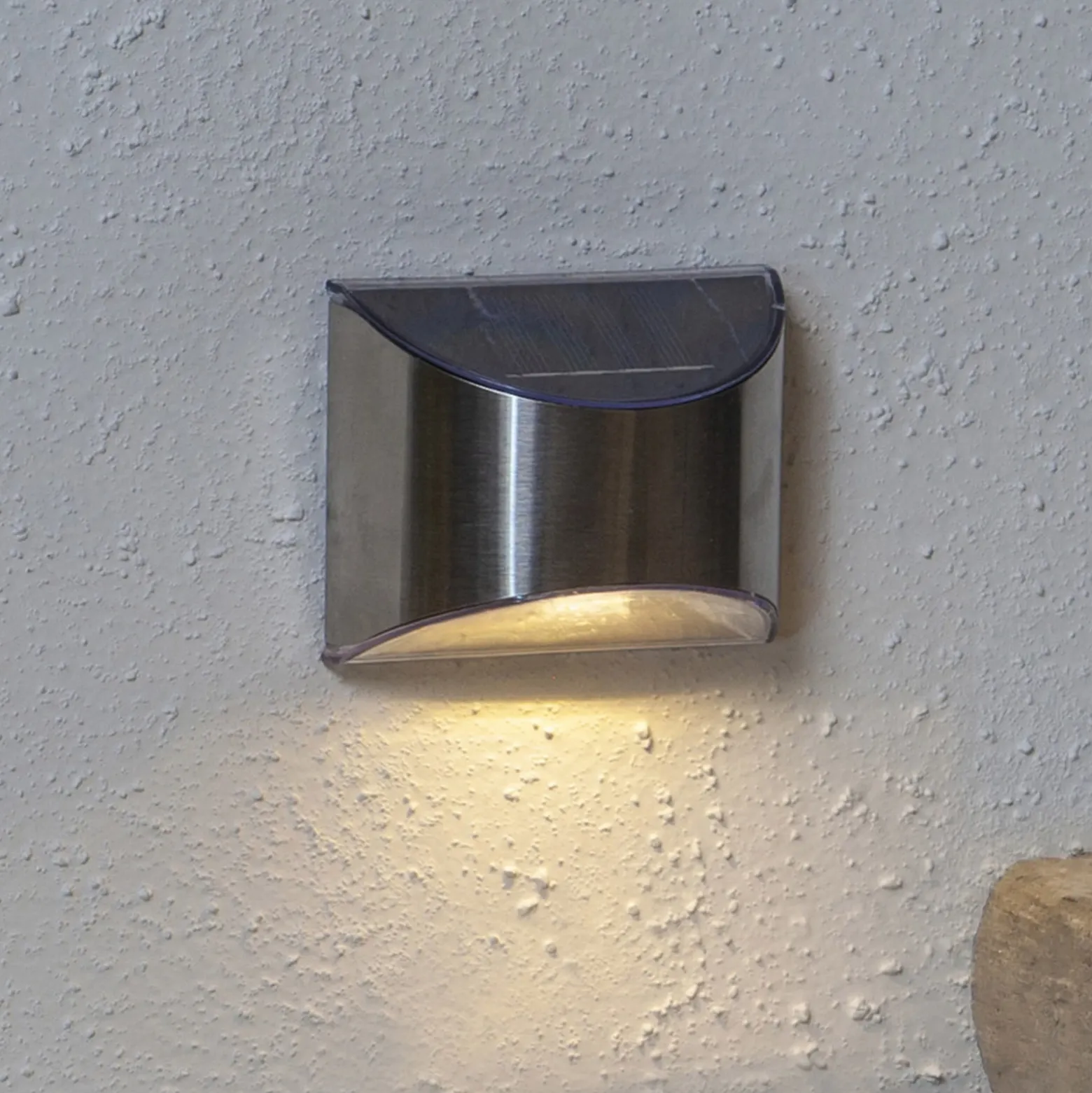 Lámpara LED solar de pared Wally, plateada, juego de 2 unidades