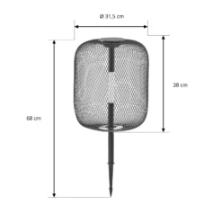 Lámpara LED solar de pie para jardín Faylen de Lucande, negra, IP65