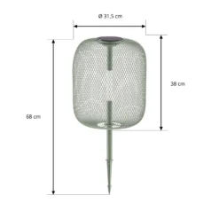 Lámpara LED solar de pie para jardín Faylen de Lucande, verde salvia, IP65