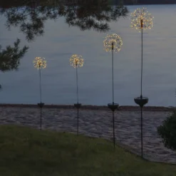 Lámpara LED solar Firework pica de tierra, 85 cm