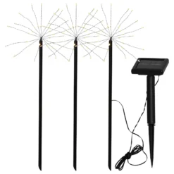 Lámpara LED solar Firework, set con picas tierra