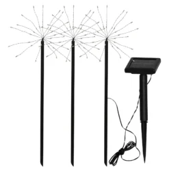 Lámpara LED solar Firework, set con picas tierra