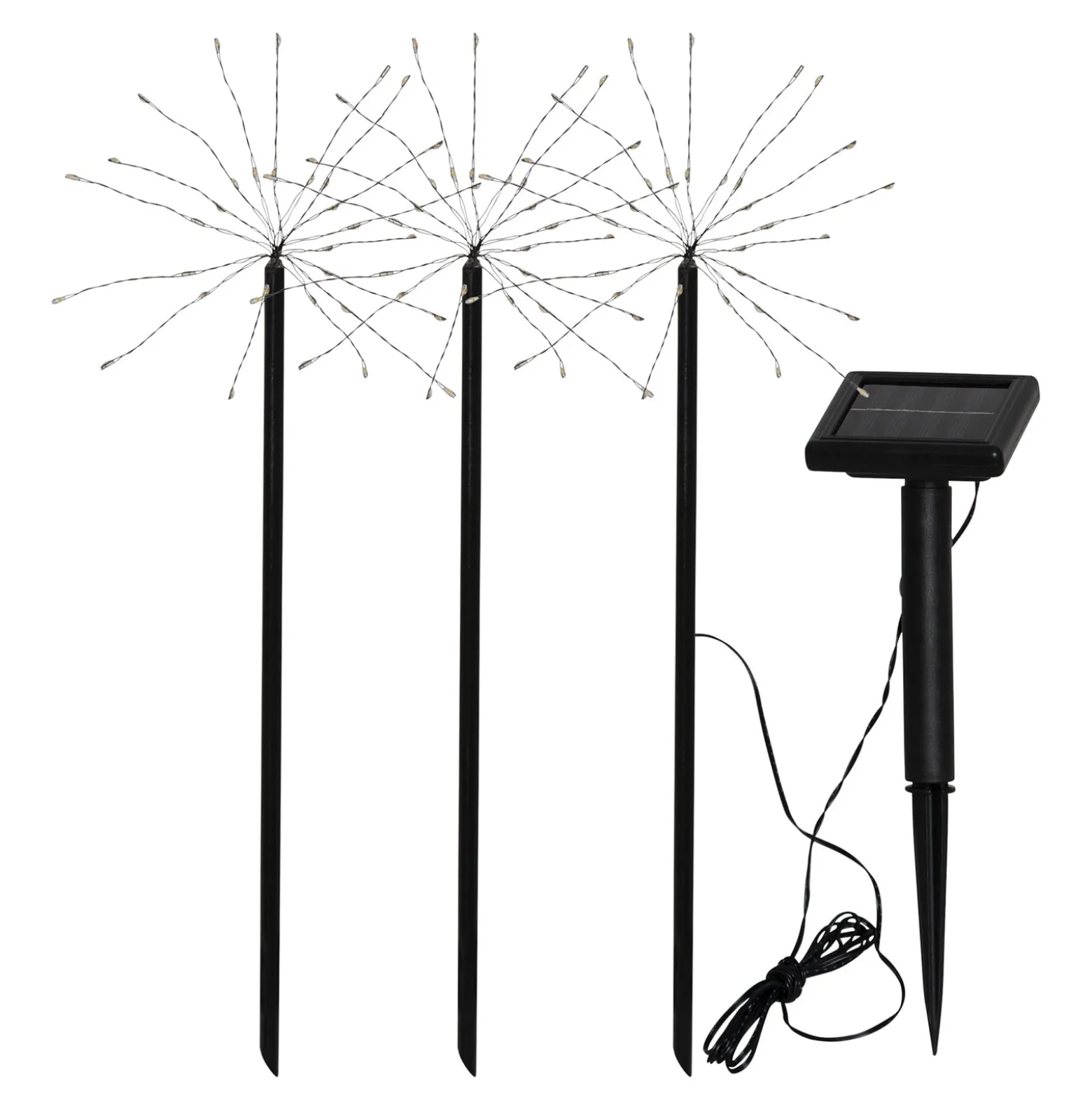 Lámpara LED solar Firework, set con picas tierra