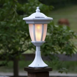 Lámpara LED solar Flame, 4 en 1, blanco