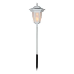 Lámpara LED solar Flame, 4 en 1, blanco