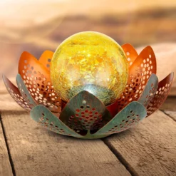 Lámpara LED solar 33655, flor, Ø 22 cm