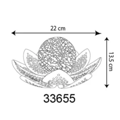 Lámpara LED solar 33655, flor, Ø 22 cm