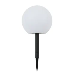 Lámpara LED solar Lago de Lindby, Ø 25 cm, globo, pincho de suelo, blanco
