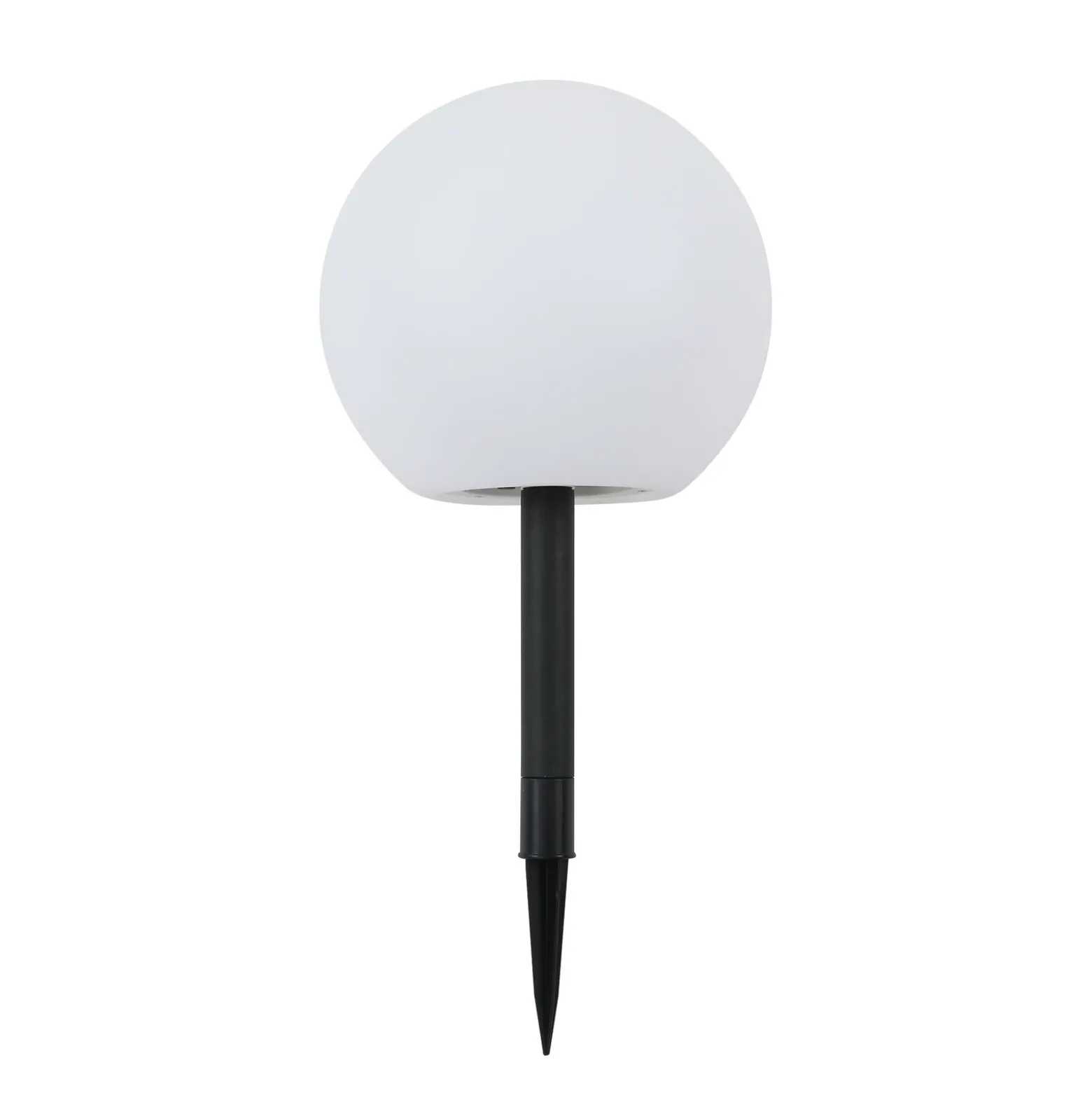 Lámpara LED solar Lago de Lindby, Ø 25 cm, globo, pincho de suelo, blanco