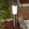 Lámpara LED solar Lindby Aleeza, 61 cm, acero inoxidable, pica para fijar en el