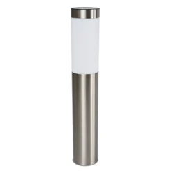 Lámpara LED solar Lindby Aleeza, 61 cm, acero inoxidable, pica para fijar en el