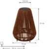 Lámpara LED solar Lindby Amaria, ratán, oscura, Ø 27 cm