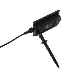 Lámpara LED solar Lindby Balian, negra, aluminio, 3000 K