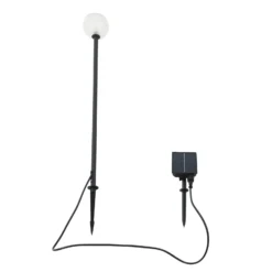 Lámpara LED solar Lindby Brindley, negra, cristal, IP65