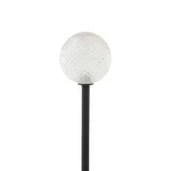 Lámpara LED solar Lindby Brindley, juego de 3, negro, cristal