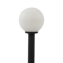 Lámpara LED solar Lindby Freydis, negra, aluminio, 2000 K