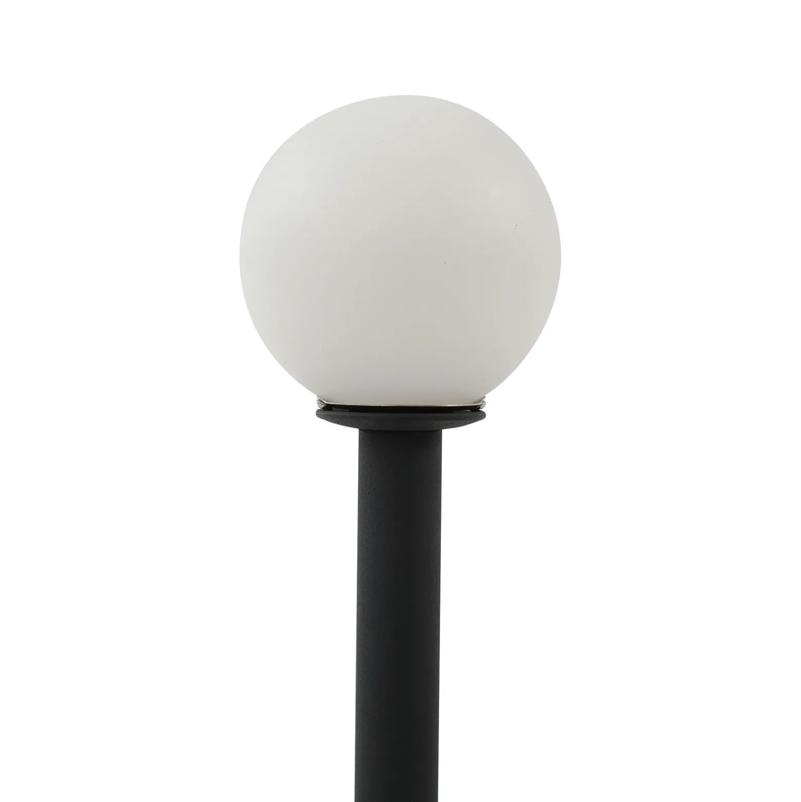 Lámpara LED solar Lindby Freydis, negra, aluminio, 2000 K