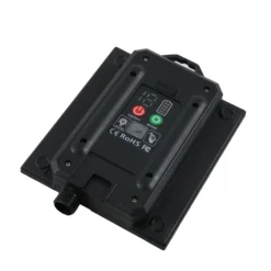 Lámpara LED solar Lindby Myric, negra, aluminio, 3000 K