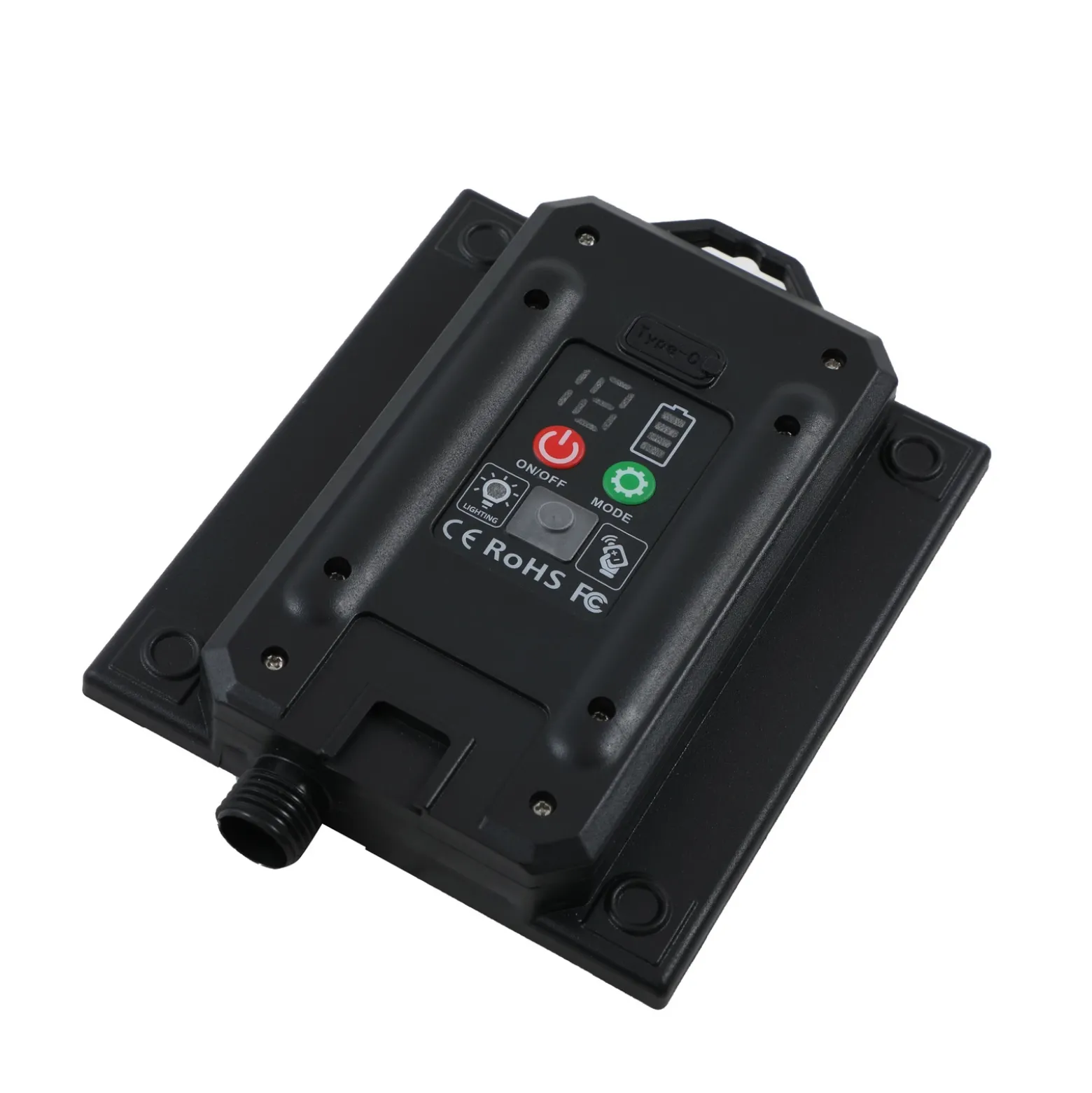 Lámpara LED solar Lindby Sabriel, curvada, negra, aluminio, 3000 K