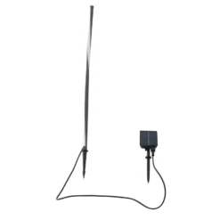 Lámpara LED solar Lindby Sabriel, recta, negra, aluminio, 3000 K