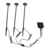 Lámpara LED solar Lyris de Lindby, juego de 3, negro, aluminio, 3000 K